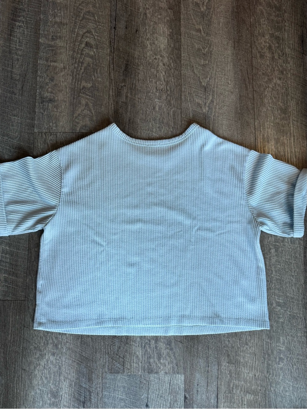 Francesca's Light Blue Ribbed Crop Top